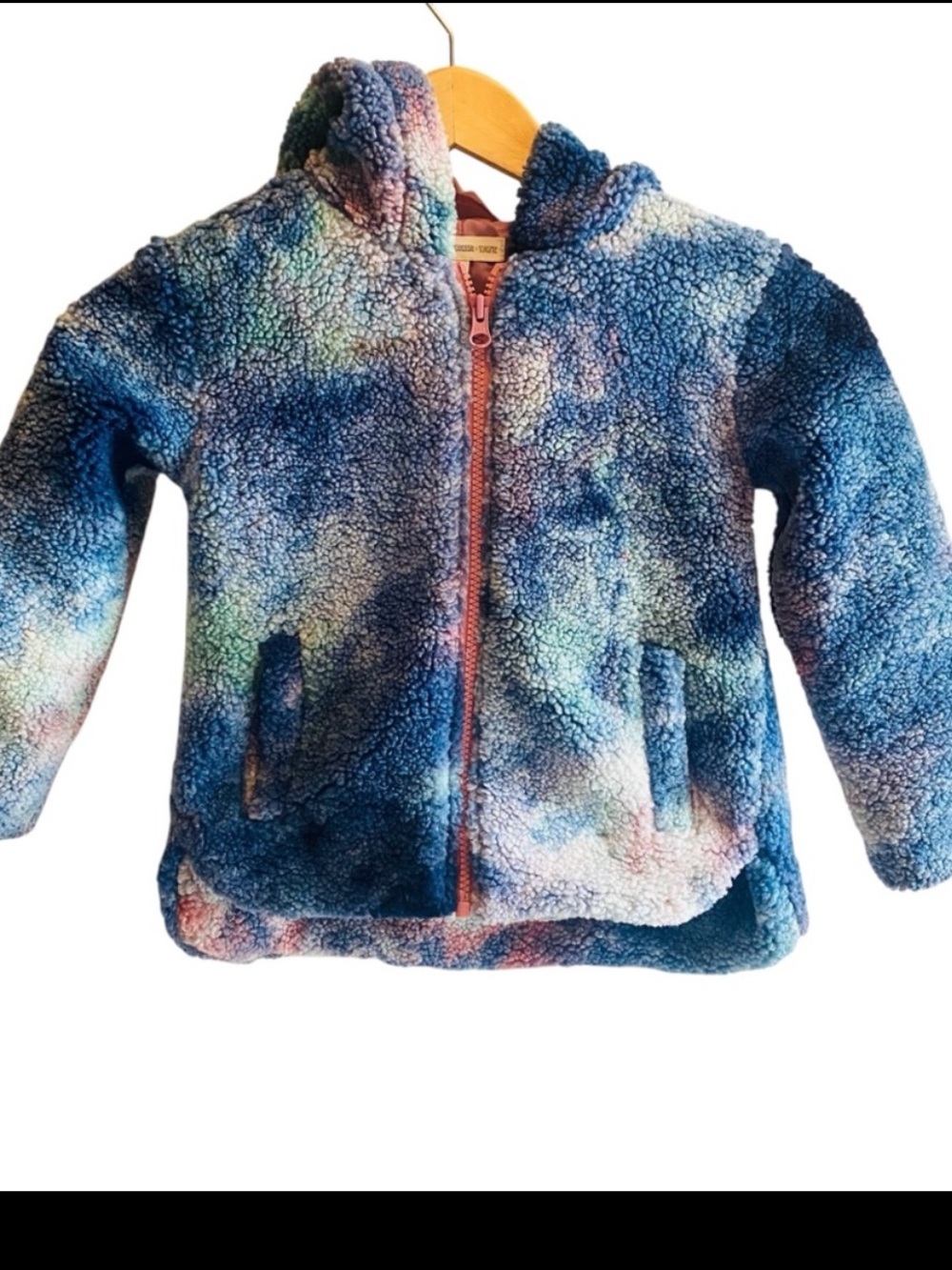Tucker + Tate Youth Children’s Full Zip Faux Fur Tie Dye Winter Jacket 4